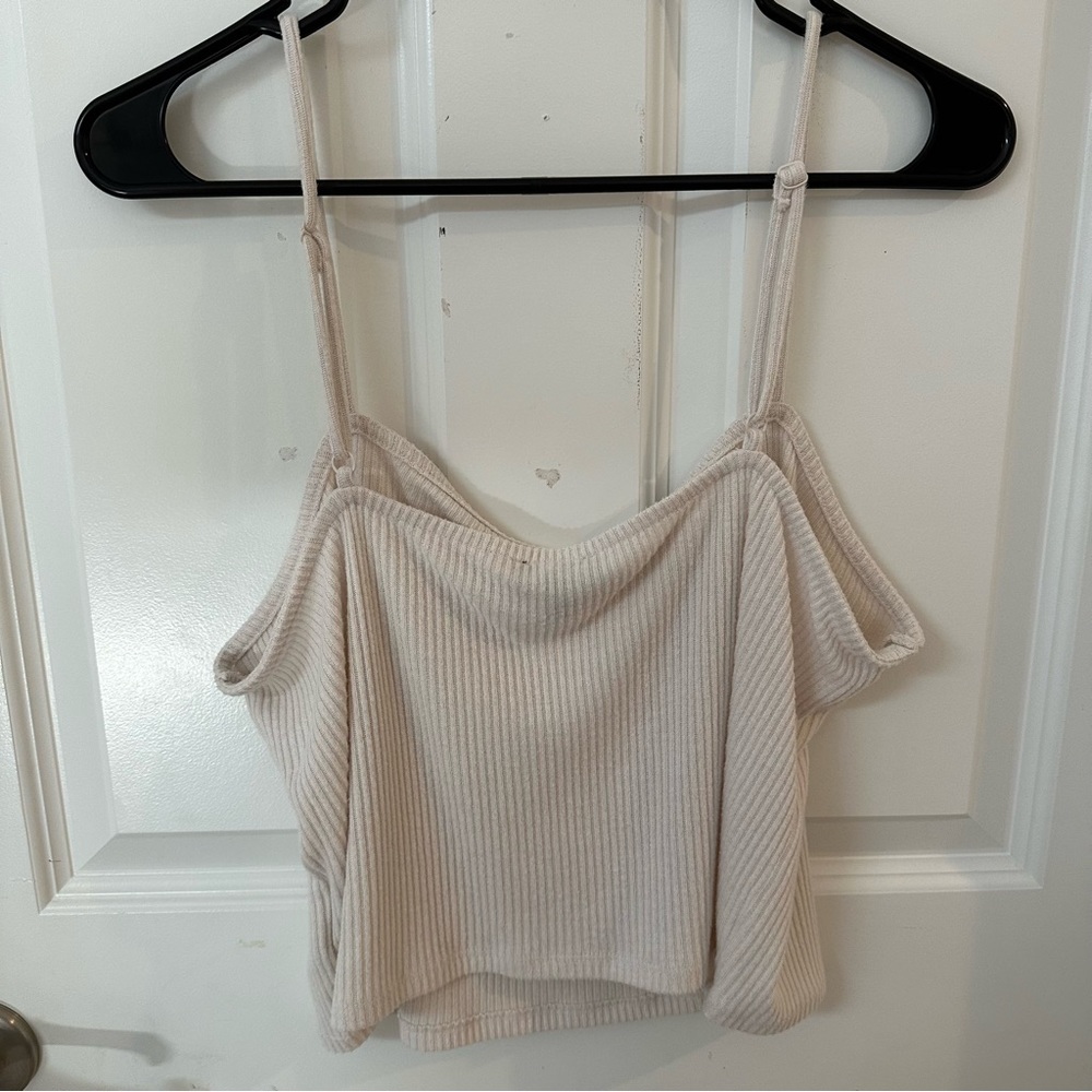 XL Express Cream Ribbed Tank - Picture 5 of 7